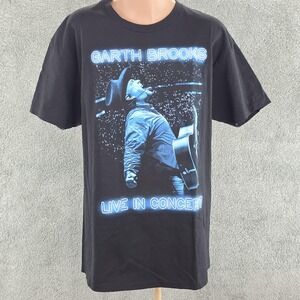 Garth Brooks Shirt Mens‎ Large Black Live In Concert Band Tee Short Sleeve Tour